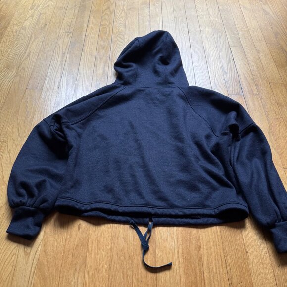 PrAna Size S Nautical Blue Navy Ziller Wool Blend Cropped Hoodie Sweatshirt - Picture 13 of 15